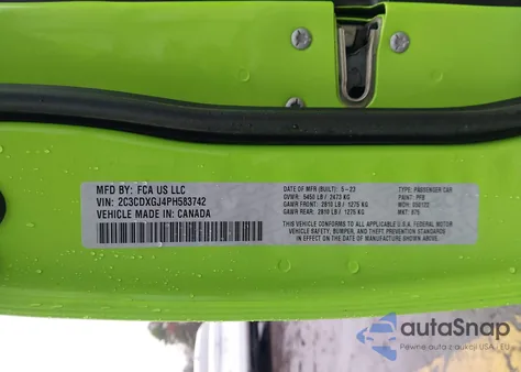 2023 Dodge Charger Scat Pack from USA, damaged, VIN 2C3CDXGJ4PH583742